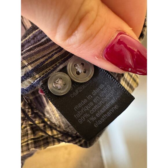 John Vavartos Plaid Button Up Long Sleeve Men's Shirt Large - Picture 4 of 4